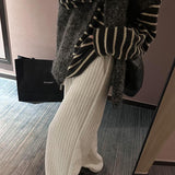 White Vertical Striped High-Waisted Straight Slacks Women's New Autumn Loose-Render Feeling With Thin Broad Legs Long Trousers