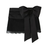 Z New Silk-Sense-Sensitive Bow Trim Lace-In-Use 466114 Miniskirt 4772512