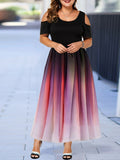 2025 New Wish Body-To-Body Sexy Gradient Showy Shoulder Size Women's Dress