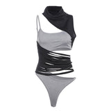 2025 Spring And Summer New Women's High-Collar Design Irregular Sleeveless Vest Hot Girl Hollow Sexy Sweating