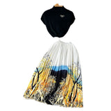 Vintage Elegant Style Suit Women's Summer High-End Design Sense Niche Sleeveless Shirt Top + Two-Piece Dress