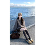 MARIE.COCO Korean New Lazy Style Retro Knitted On The Female Leopard Dress Autumn And Winter Fashion Set