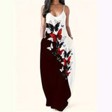 Wish New Summer Cool Sling Dress Print Temperament Street Large-Size Dress Woman