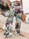 2025 Spring And Summer New Four Seasons Of Leisure Wide Leg Trousers Print Burst Loose Trousers Women