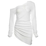 Fashion 2025 Autumn New Women's Hottie Pure Desire Design Thin Perspective Irregular Waist Repair Body