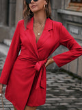 2025Ins Autumn And Winter New Tice With Belt Top Loose Candy Color Long Blazer