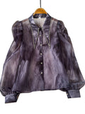 The Ancient Port Style Design Sense Niche Shirt Women Autumn New French Temperament Age Reduction Lantern Sleeve Chic
