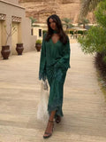 2025 New Women's Fashion Elegant Style Style Tamply Espress Printing V-Neck Dress