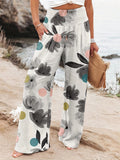2025 Spring And Summer New Four Seasons Of Leisure Wide Leg Trousers Print Burst Loose Trousers Women