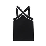 2025 Repair Summer New Women's Cross-Sling Vest Bump Color Top