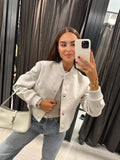 Women's Clothing 2025 Autumn And Winter New Women's Leisure Long-Sleeved Soft Short Bomber Jacket Jacket