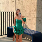 New Dress Tight Dress Irregular Lotus Ribs Waist Dress