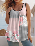 Summer Round Collar Vest New Art Splicing Pattern 3D Digital Printing Sleeveless Women's Folding Vest
