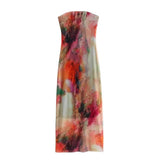 Women's Clothing 2025 Spring New Fashion Temperament Print Net Embossed Fan Flute Dress