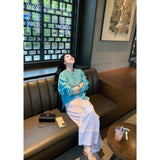 Dopamine Salts Lightly Wear Lake Blue Sunscreen Shirt Loose Thin Mountain Trousers Two Sets Of New Summer