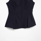 Women's New Round-Neck Body Decoration Niche Design Feel Sleeveless T T-Shirt