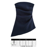 Women's Clothing 2025 Spring New New Fashion Folding Decoration Asymmetrical With Pad Shoulder Dress Woman