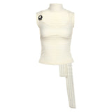 Fashion 2025 Summer New Women's Clothing Yu Shuxin The Same Hottie Sleeveless Hanging Neck Ribbon Vest Woman