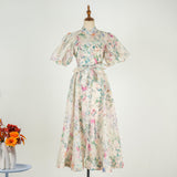 Summer Court Style High Design Feeling Heavy Industry Nail Drill Short Sleeve Single Buckle Dress + Sling