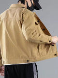 Fashion Denim Jacket Men's Spring And Autumn Korean Version Of The Loose Tide Branded Baggy Jacket Large-Size Yellow Denim Clothes