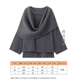 2025 Winter New Women Equipped With Scarf Long-Sleeved Blended Coat Loose Temperament Coat