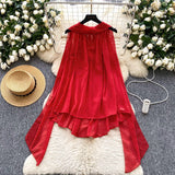 Light Luxury Famous Woman Hanging Neck Ribbon Woman 2025 Summer Atmosphere Feeling Thin Irregular Chiffon Shirt