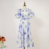 Summer Court Style High Design Feeling Heavy Industry Nail Drill Short Sleeve Single Buckle Dress + Sling
