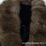 Women's Clothing 2025 Autumn And Winter 2025 New Collar Imitation Artificial Hair Tie Belt Repair Coat Coat Long Sleeve