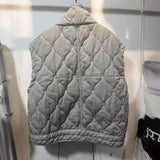 Autumn And Winter New Women's Clothing Collar Casual Sleeveless Gray Cotton Vest Vest Vest Coat