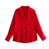 New Women's Clothing In Autumn 2025 20 Color Buff Silk Densate V Collar Long-Sleeved Striped Vertical Shirt