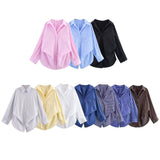 Spring 2025 New Women's Fashion Simple Bat Sleeve Silk Shirt