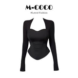Korean Design Long-Sleeved T-Shirt Women 2025 Autumn High-End Feeling Thin Chic Top