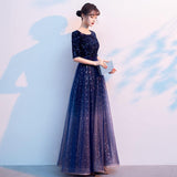 Starry Sky Evening Dress Women's 2025 New Banquet Temperament Skinny And Elegant Host Chorus Performance Long Dress