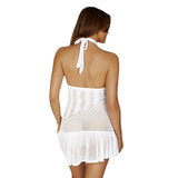 2025 Summer New Sexy Hollow Knitted Knitted Back Leaves Side Slinging Dress Dress Woman