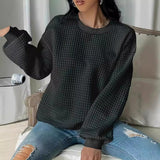New Wish Autumn And Winter Burst Round Neck Solid Color Fashion Long-Sleeved Lady's Clothing