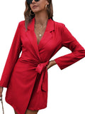 2025Ins Autumn And Winter New Tice With Belt Top Loose Candy Color Long Blazer