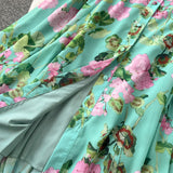 French Retro Breeze Mashed Floral Shirt Collar Dress Women's Spring Waists Thin Senior Sense Light Luxury Big Dress