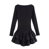 2025 New Women's Fashion Elegant Sexy Cascade Decoration Short Dress
