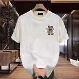 Trending High-Quality Men's New Cotton T-Shirt Short-Sleeved Simple Design Design Print Round Collar Fashion Top