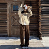 Kis Color High-Waisted Broad-Legged Casual Pants Women 2025 Autumn And Winter Small Thick Loose Straight Long Trousers