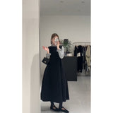 Korean Small Fragrant Wind Wood Ear Half High Collar Bottom Shirt Folded Folded Bud Vest Skirt Set
