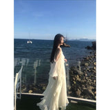 French Niche Design Feels The Shoulder Dress Summer Seaside Holiday Wind Beautiful Long Dress