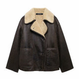 Women's 2025 Autumn And Winter New Street Fashion Fur Integrated Double-Sided Jacket