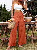 2025 Summer Leisure Wide-Legged Cotton Pop High-Waisted Loose Trousers Women's Trousers