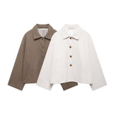 New Women's Clothing Retro Casual Clip Long-Sleeved Single Buckle Hair Jacket Jacket