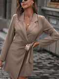 2025Ins Autumn And Winter New Tice With Belt Top Loose Candy Color Long Blazer