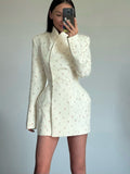 Sweet And Shredded Flower Slim Thin Blazer Small Fragrant Style High-End Sense 2025 New Autumn