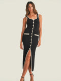Summer Famous Wind Sling Dress Sexy Hottie Repair Button Open Design Style Hip Dress