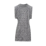 2025 Women's Beads Dress Dress Sleeveless Party With Cushioned Shoulder Mini Dress Y2K