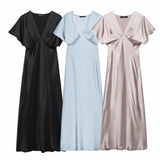Spring 2025 New Women's Temperament Silk And Simoufry Dress